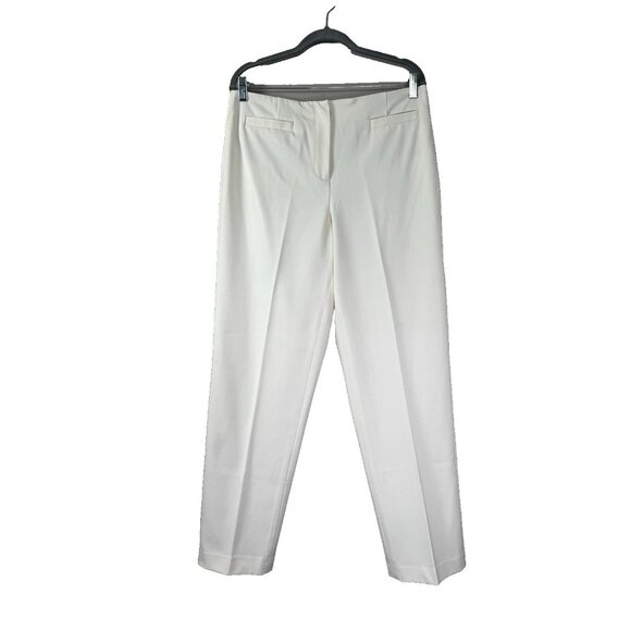 Talbots Womens 12 Ivory Stretch Dress Pant Slacks Lined Minimalist Parisian Soft - Picture 1 of 8